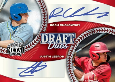 2026 Leaf Metal Draft Baseball Draft Duos Roch Cholowsky, Justin Lebron MOCK UP