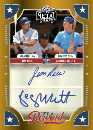 2026 Leaf Metal Draft Baseball Draft Rewind Auto Front Jim Rice, George Brett MOCK UP