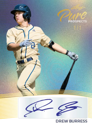 2026 Leaf Metal Draft Baseball Pure Prospects Auto Drew Burress MOCK UP
