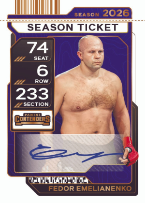 2026 Panini Contenders PFL Season Ticket Signatures Fedor Emelianenko MOCK UP