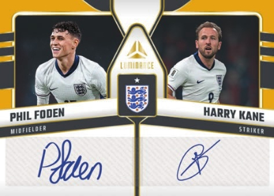 2026 Panini Luminance England Soccer Dual Auto Gold Harry Kane, Phil Foden MOCK UP