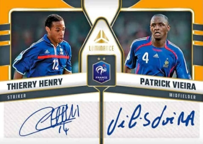 2026 Panini Luminance France Soccer Dual Auto Gold Thierry Henry, Patrick Vieira MOCK UP