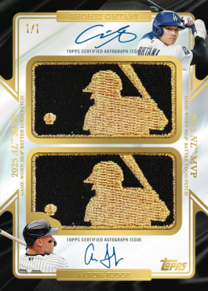 2026 Topps Chrome Baseball Gold Logoman Dual Auto Shohei Ohtani, Aaron Judge MOCK UP 2026 Topps Chrome Baseball Gold Logoman Dual Auto Shohei Ohtani, Aaron Judge MOCK UP