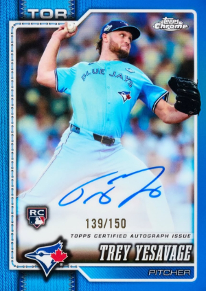 2026 Topps Chrome Baseball Rookie Auto Blue Refractor Trey Yesavage MOCK UP 2026 Topps Chrome Baseball Rookie Auto Blue Refractor Trey Yesavage MOCK UP