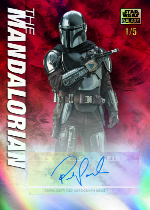 2026 Topps Star Wars Galaxy Chrome Galaxy Auto Red Refractor Pedro Pascal as The Mandalorian MOCK UP
