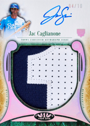 2026 Topps Tier One Baseball Auto Prodigious Patches Jac Caglianone MOCK UP