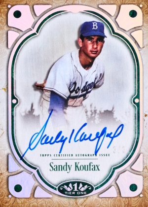 2026 Topps Tier One Baseball Tier One Auto Holo Silver Foil Sandy Koufax MOCK UP