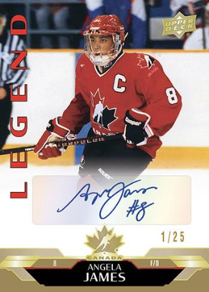 2026 Upper Deck Team Canada Hockey Base Legend Gold Auto Angela James MOCK UP