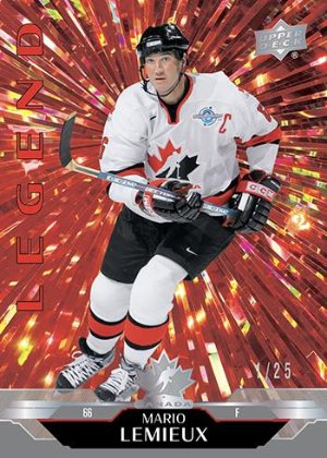 2026 Upper Deck Team Canada Hockey Base Legend Outburst Red Mario Lemieux MOCK UP