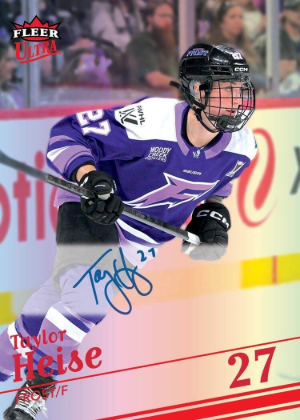 2025-26 Fleer Ultra PWHL Base Auto Red Rainbow Taylor Heise MOCK UP