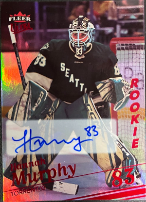 2025-26 Fleer Ultra PWHL Base Rookie Auto Red Rainbow Hannah Murphy
