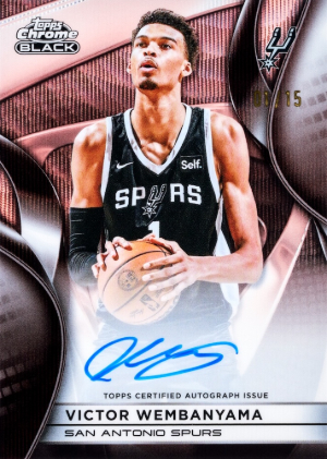 2025-26 Topps Chrome Black Basketball Autographs Rose Gold Wave Victor Wembanyama MOCK UP