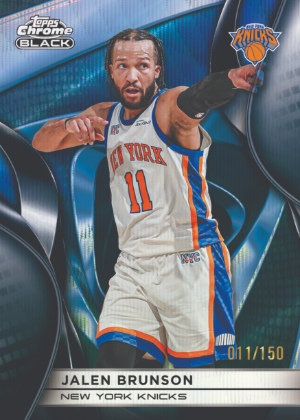 2025-26 Topps Chrome Black Basketball Base Blue Wave Refractor Jalen Brunson MOCK UP