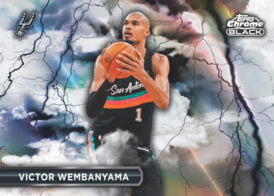 2025-26 Topps Chrome Black Basketball Black Lightning Rainbow Foil Victor Wembanyama MOCK UP