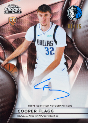 2025-26 Topps Chrome Black Basketball Rookie Auto Rose Gold Wave Refractor Cooper Flagg MOCK UP