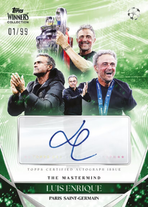 2025-26 Topps Winners Collection Paris Saint Germain Soccer Base The Mastermind Auto Green Luis Enrique MOCK UP 2025-26 Topps Winners Collection Paris Saint Germain Soccer Base The Mastermind Auto Green Luis Enrique MOCK UP