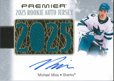 2025-26 Upper Deck Premier Hockey 2025 Premier Rookie Auto Jersey Michael Misa