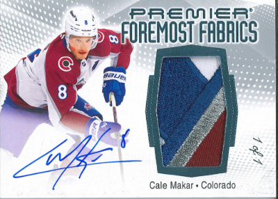 2025-26 Upper Deck Premier Hockey Foremost Fabrics Auto Jersey Cale Makar
