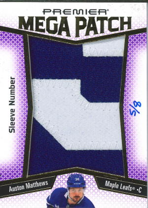 2025-26 Upper Deck Premier Hockey Premier Mega Patch Jumbo Sleeve Logo Auston Matthews