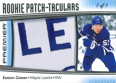 2025-26 Upper Deck Premier Hockey Rookie Patch-Taculars Chest Logo Easton Cowan
