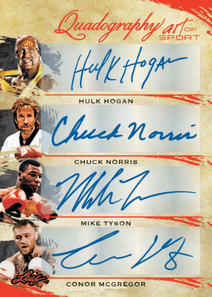 2026 Leaf Art of Sport Quadography Auto Hulk Hogan, Chuck Norris, Mike Tyson, Conor McGregor MOCK UP 2026 Leaf Art of Sport Quadography Auto Hulk Hogan, Chuck Norris, Mike Tyson, Conor McGregor MOCK UP