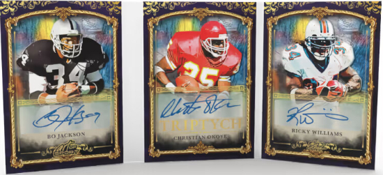 2026 Leaf Art of Sport Triptych Auto Bo Jackson, Christian Okoye, Ricky Williams MOCK UP 2026 Leaf Art of Sport Triptych Auto Bo Jackson, Christian Okoye, Ricky Williams MOCK UP