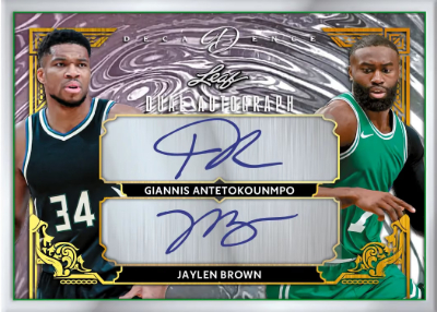 2026 Leaf Decadence MultiSport Dual Auto Giannis Antetokounmpo, Jaylen Brown MOCK UP 2026 Leaf Decadence MultiSport Dual Auto Giannis Antetokounmpo, Jaylen Brown MOCK UP