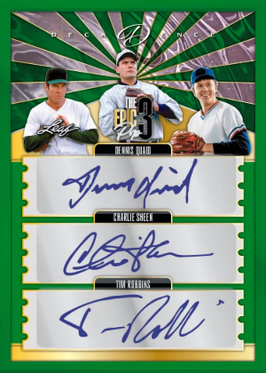 2026 Leaf Decadence MultiSport The Epic 3 Pop Dennis Quaid, Charlie Sheen, Tim Robbins MOCK UP 2026 Leaf Decadence MultiSport The Epic 3 Pop Dennis Quaid, Charlie Sheen, Tim Robbins MOCK UP