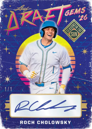 2026 Leaf Seasons in the Sun Baseball Draft Gems 26 Auto Roch Cholowsky MOCK UP 2026 Leaf Seasons in the Sun Baseball Draft Gems 26 Auto Roch Cholowsky MOCK UP