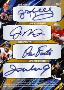 2026 Leaf Signature Series Sports The Ocho Auto Back Jim Kelly, Joe Montana, Dan Fouts, Jim McMahon MOCK UP