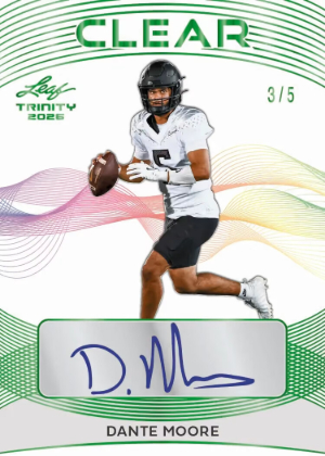 2026 Leaf Trinity Football Clear Auto Dante Moore MOCK UP 2026 Leaf Trinity Football Clear Auto Dante Moore MOCK UP