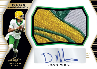 2026 Leaf Trinity Football Rookie Auto Memo Dante Moore MOCK UP 2026 Leaf Trinity Football Rookie Auto Memo Dante Moore MOCK UP