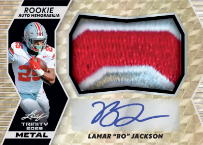 2026 Leaf Trinity Football Rookie Auto Memo Metal Lamar Bo Jasckson MOCK UP 2026 Leaf Trinity Football Rookie Auto Memo Metal Lamar Bo Jasckson MOCK UP