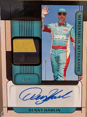 2026 Panini Turn Four NASCAR Memorabilia Auto Black Denny Hamlin