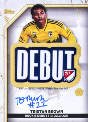 2026 Topps Chrome MLS Soccer MLS Debut Patch Autographs Tristan Brown MOCK UP