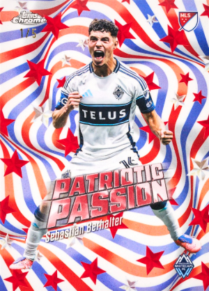 2026 Topps Chrome MLS Soccer Patriotic Passion Red Refractor Sebastian Berhalter MOCK UP