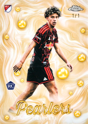 2026 Topps Chrome MLS Soccer Pearlers Golden Pearl Adri Mehmeti MOCK UP