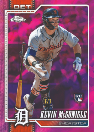 2026 Topps Chrome Sapphire Baseball Base Padparadscha Kevin McGonigle MOCK UP 2026 Topps Chrome Sapphire Baseball Base Padparadscha Kevin McGonigle MOCK UP