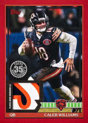 2026 Topps Flagship Football 1991 Topps Relics Caleb Williams MOCK UP