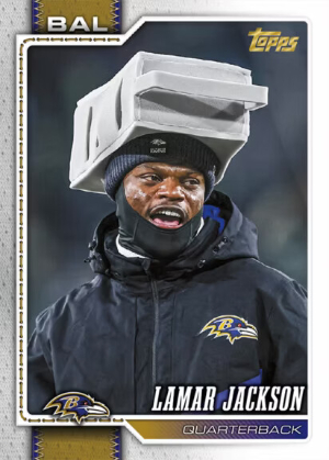 2026 Topps Flagship Football Base Golden Mirror Variations Lamar Jackson MOCK UP