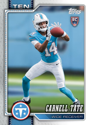 2026 Topps Flagship Football Base Rookies Carnell Tate MOCK UP