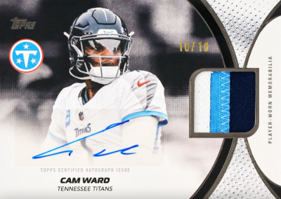2026 Topps Flagship Football NFL Material Auto Relic Cam Ward MOCK UP