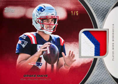 2026 Topps Flagship Football NFL Material Red Patch Drake Maye MOCK UP