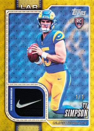 2026 Topps Flagship Football Real One Rookie Relics Ty Simpson MOCK UP