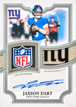 2026 Topps Flagship Football Topps Auto Patch Jaxon Dart MOCK UP