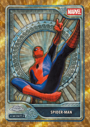 2026 Topps Mint Marvel Base Chrome Platinum SuperFractor Spider-Man MOCK UP 2026 Topps Mint Marvel Base Chrome Platinum SuperFractor Spider-Man MOCK UP
