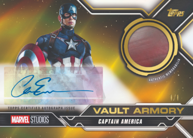 2026 Topps Vault Marvel Studios Vault Armory Auto SuperFractor Chris Evans as Captain America MOCK UP