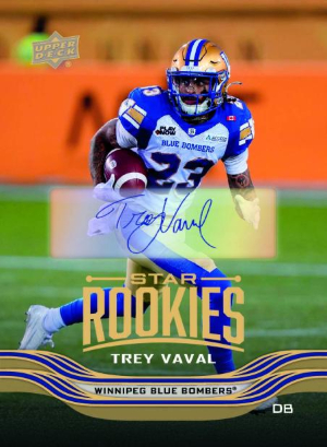 2026 Upper Deck CFL Base Star Rookies Auto Trey Vaval MOCK UP 2026 Upper Deck CFL Base Star Rookies Auto Trey Vaval MOCK UP