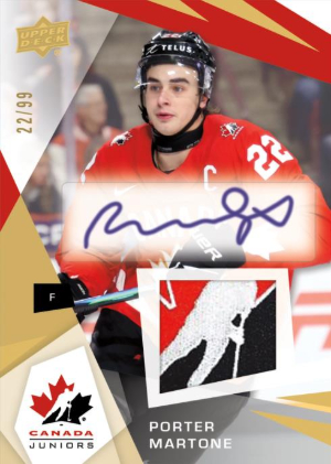 2026 Upper Deck Team Canada Juniors Hockey Base Auto Patch Porter Martone MOCK UP
