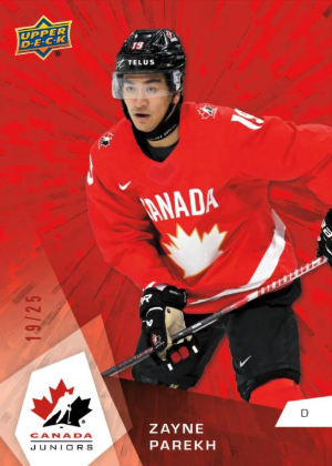 2026 Upper Deck Team Canada Juniors Hockey Base Outburst Red Zayne Parekh MOCK UP